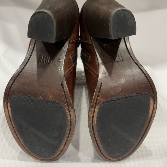 Frye Leather Jenny Seam Ankle Bootie Classic Womens size 6 B Deep Brown Zipper - Picture 4 of 15